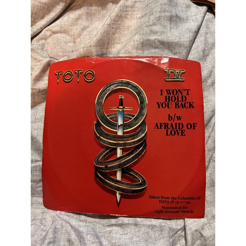 Toto 45 RPM Picture Sleeve I Won't Hold You Back 1982 NM Columbia